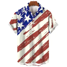 American Shirt Independence Day Printed Short Sleeved T-Shirt Summer Casual Shirts