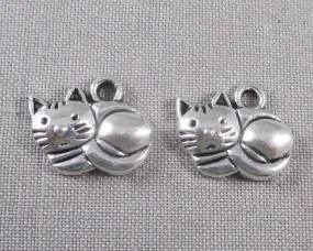 Cat Charms Silver Tone 20pcs (0154)