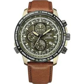 CITIZEN PROMASTER SKY SERIES ECO DRIVE RADIO BROWN MEN WATCH AT8194-11X