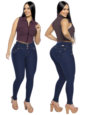 DM Shapewear - 2403 Navy Blue push up Jeans