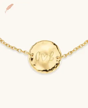 Engravable Disk Bracelet Gold