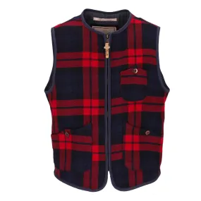 Gilet Capalbio Full Zip Check Blu / Rosso