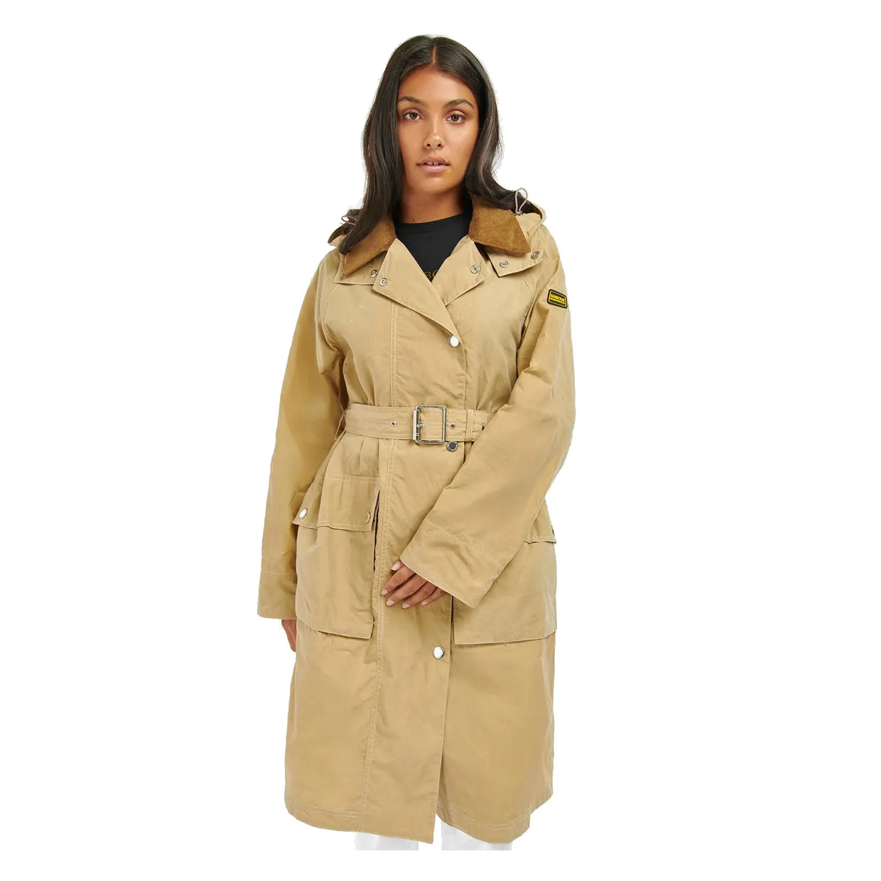 Impermeabile Donna Barbour International Rossin Showerproof Trench Khaki