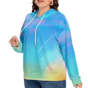 Kaleido Wear Women's Long Sleeve Sweatshirt With Hood(Plus Size)