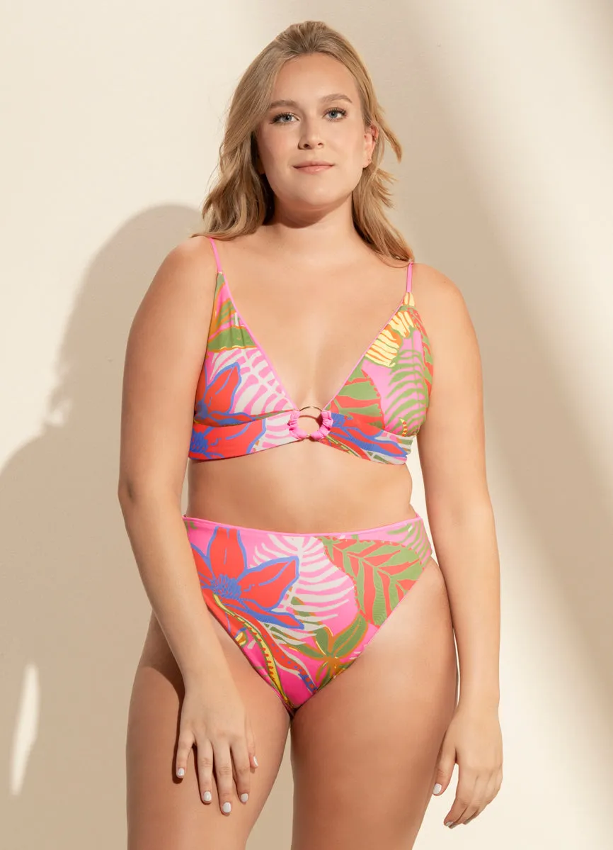 Maaji Bombon Pink Sully High Rise/High Leg Bikini Bottom