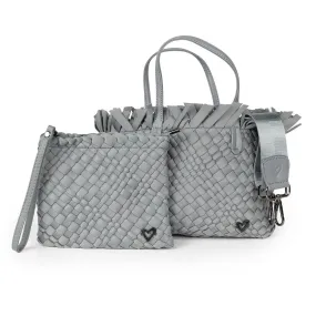 NEW: Taunton Small Woven Tote (Fringed Top) - Slate