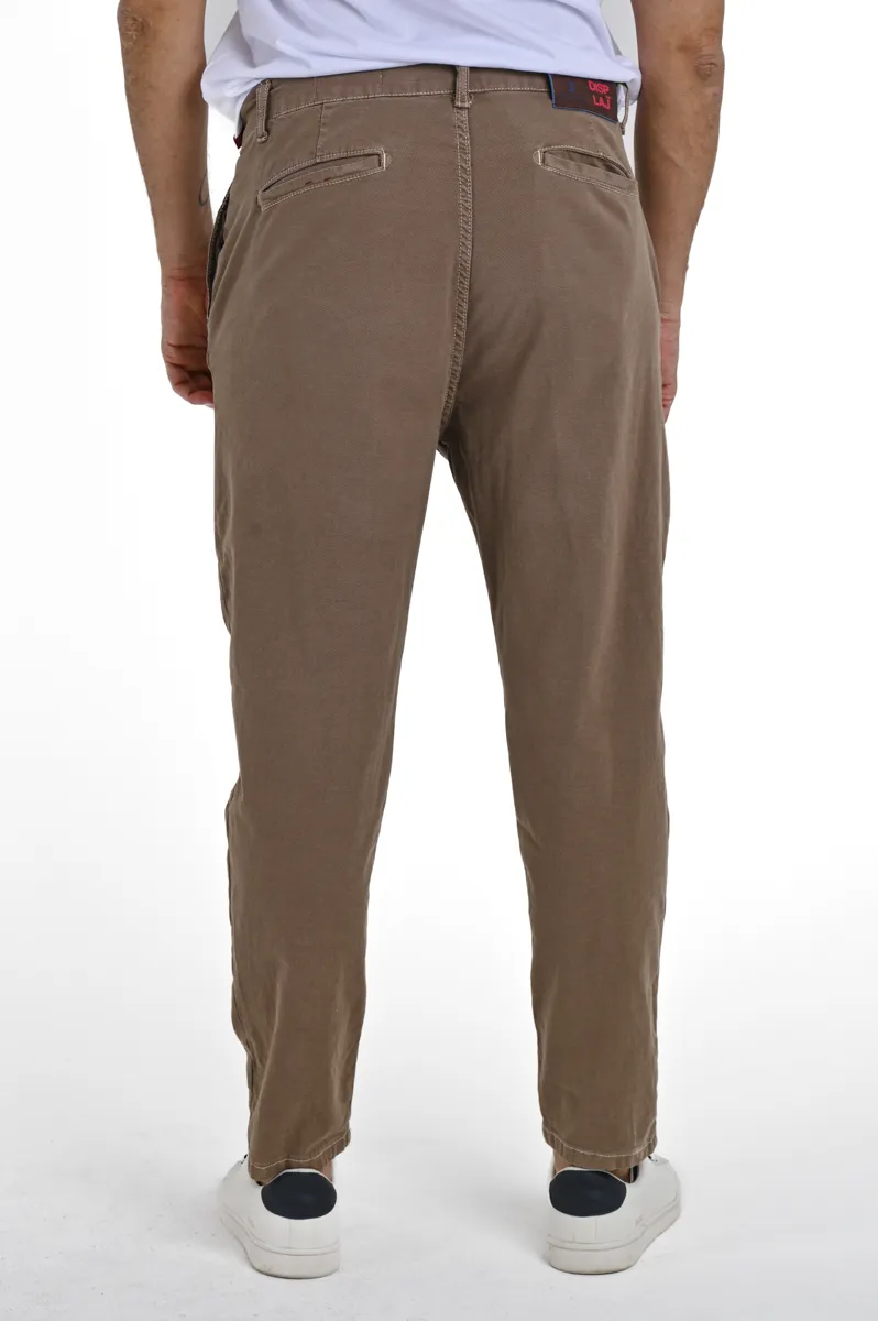 Pantaloni in cotone slim Groove Scilla Beige SS24