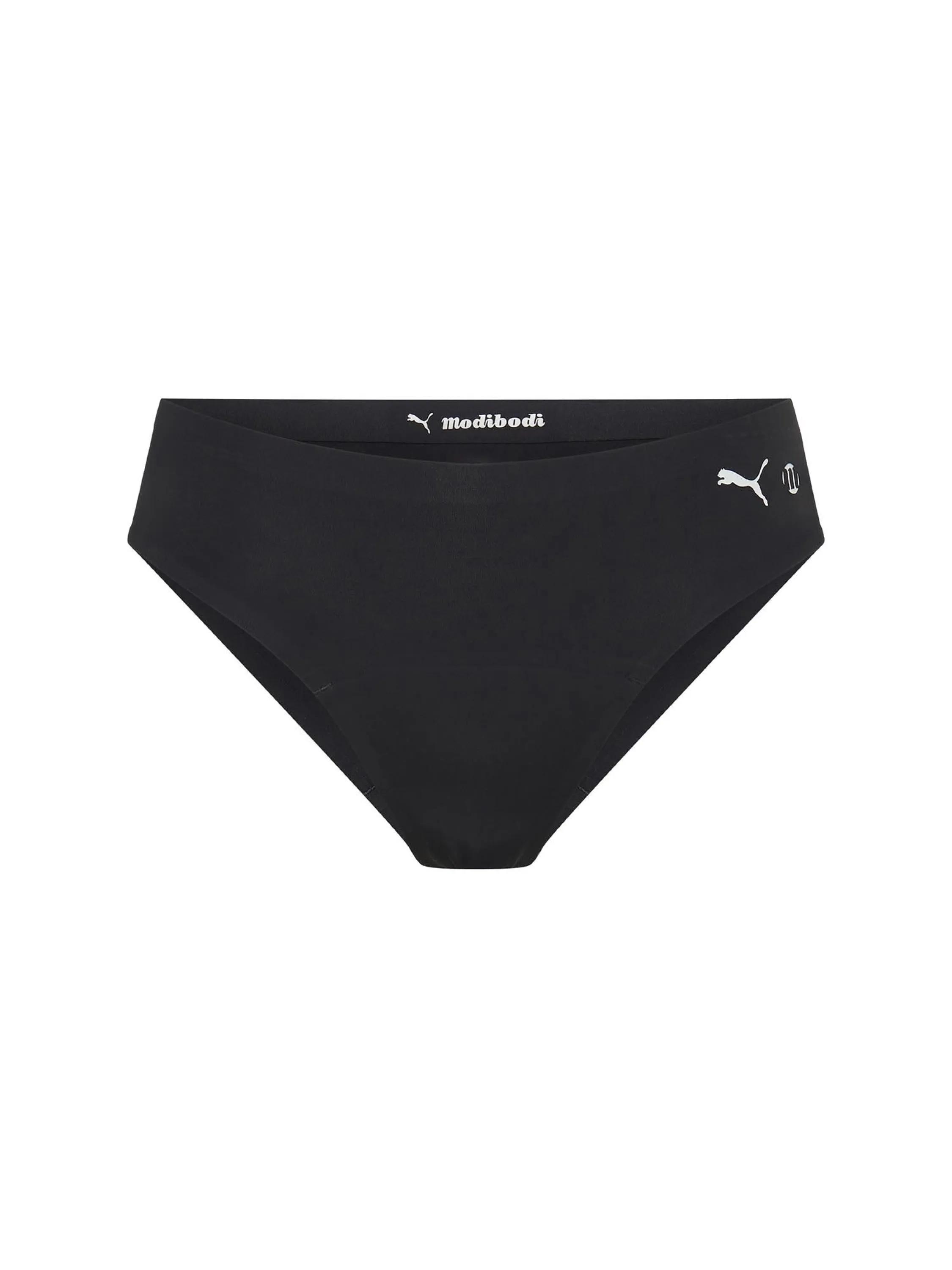 Puma X Modibodi Seamfree Active Bikini Moderate-Heavy Onyx Grey