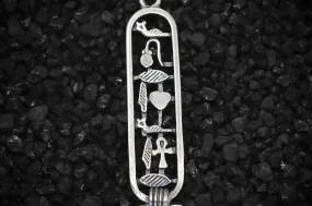 "Forever" Cartouche Hieroglyph Ancient Egyptian Charm | 925 Sterling Silver, Oxidized or 18K Gold Plated | Jewelry Making Pendant